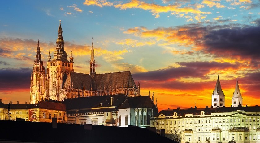 Prague Castle at sunset