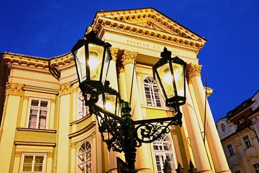 Estates Theatre at night